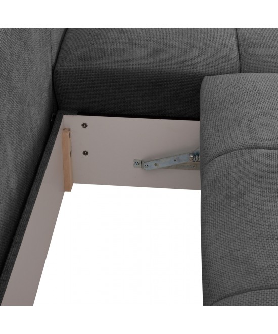 ΚΑΝΑΠΕΣ ΚΡΕΒΑΤΙ ΔΕΞΙΑ ΓΩΝΙΑ COMFYRA HM3336.01R ΓΚΡΙ ΥΦΑΣΜΑ 270x181x75Υεκ