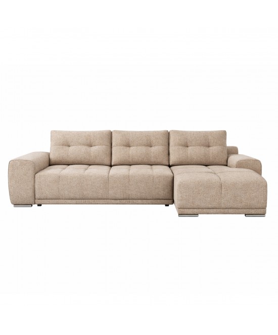 ΚΑΝΑΠΕΣ ΚΡΕΒΑΤΙ ΔΕΞΙΑ ΓΩΝΙΑ COMFYRA HM3336.03R ΜΠΕΖ ΥΦΑΣΜΑ 270x181x75Υεκ