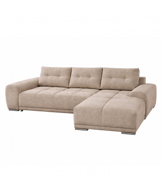 ΚΑΝΑΠΕΣ ΚΡΕΒΑΤΙ ΔΕΞΙΑ ΓΩΝΙΑ COMFYRA HM3336.03R ΜΠΕΖ ΥΦΑΣΜΑ 270x181x75Υεκ