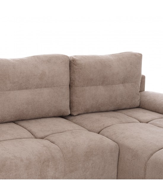 ΚΑΝΑΠΕΣ ΚΡΕΒΑΤΙ ΔΕΞΙΑ ΓΩΝΙΑ COMFYRA HM3336.03R ΜΠΕΖ ΥΦΑΣΜΑ 270x181x75Υεκ