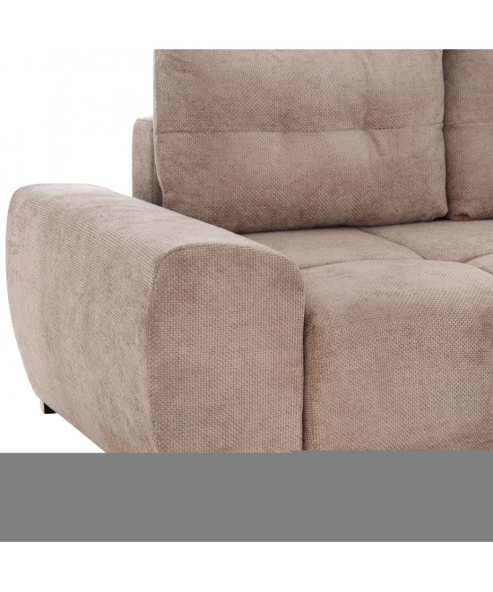 ΚΑΝΑΠΕΣ ΚΡΕΒΑΤΙ ΔΕΞΙΑ ΓΩΝΙΑ COMFYRA HM3336.03R ΜΠΕΖ ΥΦΑΣΜΑ 270x181x75Υεκ