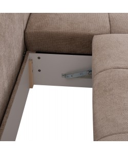 ΚΑΝΑΠΕΣ ΚΡΕΒΑΤΙ ΔΕΞΙΑ ΓΩΝΙΑ COMFYRA HM3336.03R ΜΠΕΖ ΥΦΑΣΜΑ 270x181x75Υεκ