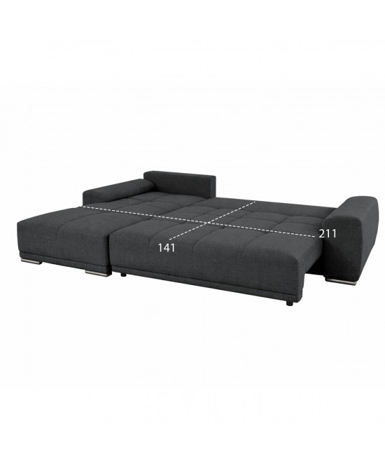 ΚΑΝΑΠΕΣ ΚΡΕΒΑΤΙ ΑΡΙΣΤΕΡΗ ΓΩΝΙΑ COMFYRA HM3336.01L ΓΚΡΙ ΥΦΑΣΜΑ 270x181x75Υεκ