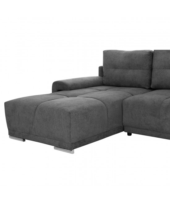 ΚΑΝΑΠΕΣ ΚΡΕΒΑΤΙ ΑΡΙΣΤΕΡΗ ΓΩΝΙΑ COMFYRA HM3336.01L ΓΚΡΙ ΥΦΑΣΜΑ 270x181x75Υεκ