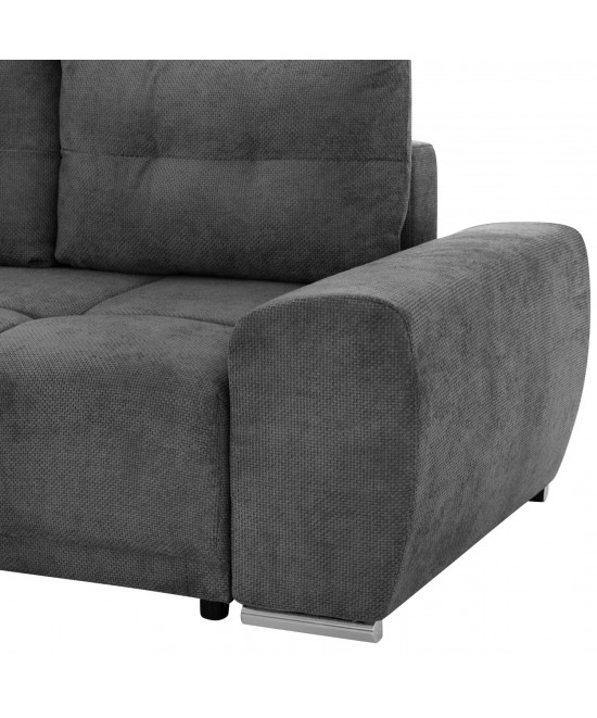 ΚΑΝΑΠΕΣ ΚΡΕΒΑΤΙ ΑΡΙΣΤΕΡΗ ΓΩΝΙΑ COMFYRA HM3336.01L ΓΚΡΙ ΥΦΑΣΜΑ 270x181x75Υεκ