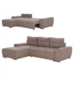 ΚΑΝΑΠΕΣ ΚΡΕΒΑΤΙ ΑΡΙΣΤΕΡΗ ΓΩΝΙΑ COMFYRA HM3336.03L ΜΠΕΖ ΥΦΑΣΜΑ 268x180x83Υεκ