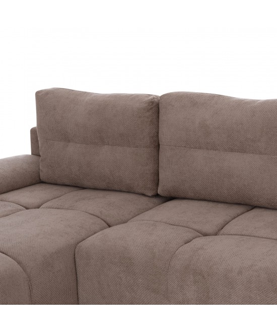 ΚΑΝΑΠΕΣ ΚΡΕΒΑΤΙ ΑΡΙΣΤΕΡΗ ΓΩΝΙΑ COMFYRA HM3336.03L ΜΠΕΖ ΥΦΑΣΜΑ 268x180x83Υεκ