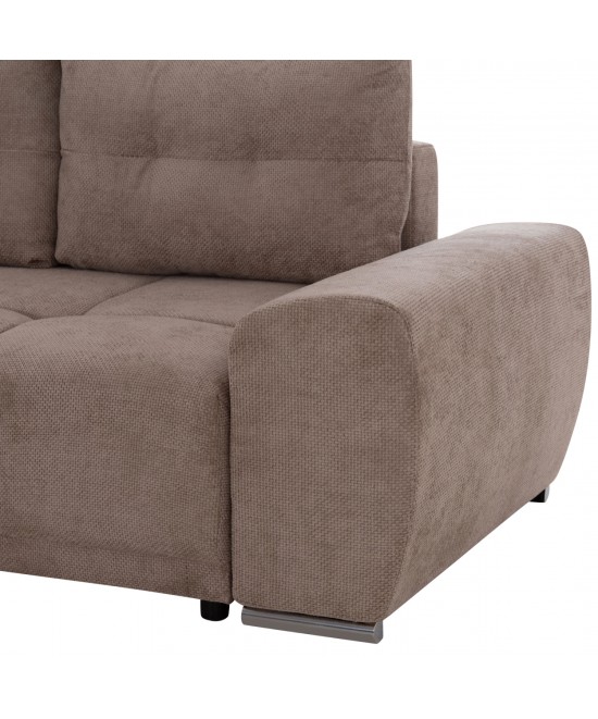 ΚΑΝΑΠΕΣ ΚΡΕΒΑΤΙ ΑΡΙΣΤΕΡΗ ΓΩΝΙΑ COMFYRA HM3336.03L ΜΠΕΖ ΥΦΑΣΜΑ 268x180x83Υεκ