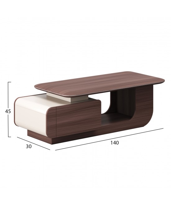 ΤΡΑΠΕΖΙ ΣΑΛΟΝΙΟΥ ΓΡΑΦΕΙΟΥ ΣΕΙΡΑ PRESIDENT HM2150 ΜΕΛΑΜΙΝΗ ΚΑΡΥΔΙ-ΜΠΕΖ 140x60x45Υεκ