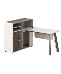 ΓΡΑΦΕΙΟ ΑΡΙΣΤΕΡΗ ΓΩΝΙΑ NEWLINE HM18275L ΜΕΛΑΜΙΝΗ ΕΚΡΟΥ-ΠΟΔΙΑ ΑΛΟΥΜΙΝΙΟΥ 160x120x105Υεκ