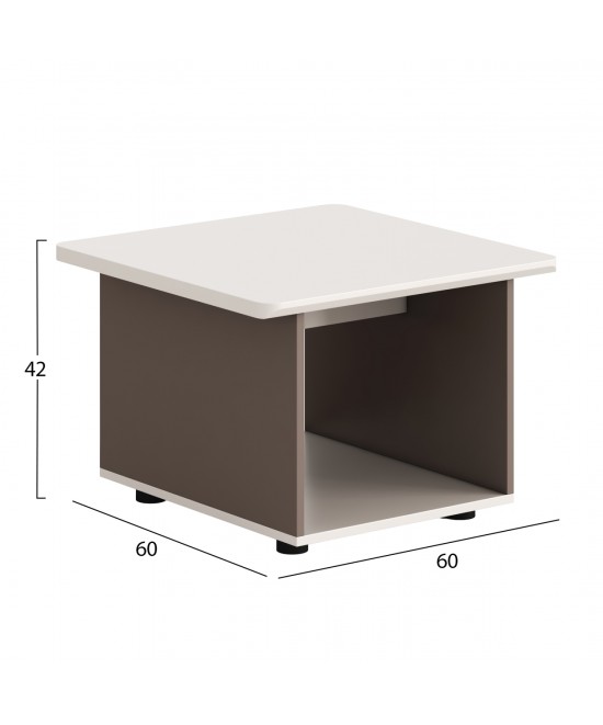 ΒΟΗΘΗΤΙΚΟ ΤΡΑΠΕΖAKI ΣΕΙΡΑ NEWLINE HM18286 ΜΕΛΑΜΙΝΗ ΚΡΕΜ-ΑΝΟΙΧΤΟ ΚΑΦΕ 60x60x42Υεκ