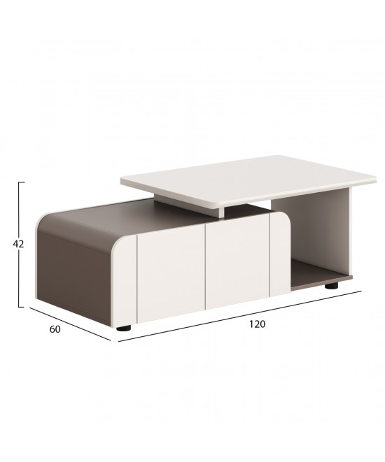 ΝΤΟΥΛΑΠΙ ΓΡΑΦΕΙΟΥ ΣΕΙΡΑ NEWLINE HM18285 ΜΕΛΑΜΙΝΗ ΣΕ ΕΚΡΟΥ-ΑΝΟΙΧΤΟ ΚΑΦΕ 120x60x42Υεκ