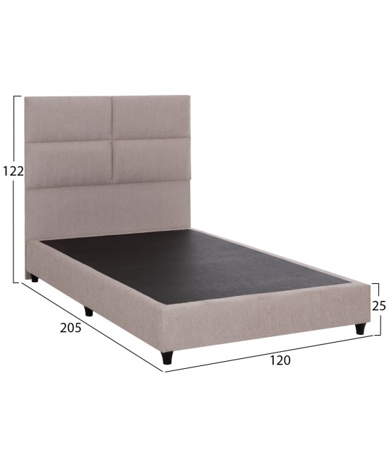 ΚΡΕΒΑΤΙ HMIΔΙΠΛΟ MILO ΑΠΟ ΜΠΕΖ ΥΦΑΣΜΑ HM646.32 ΓΙΑ ΣΤΡΩΜΑ 120x200 εκ.