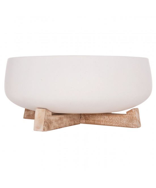 ΓΛΑΣΤΡΑ ΕΣ.ΧΩΡΟΥ FRELLO HM4674.02M ΛΕΥΚΟ FIBER CEMENT--TEAK ΒΑΣΗ 27x26,5x12Υεκ.