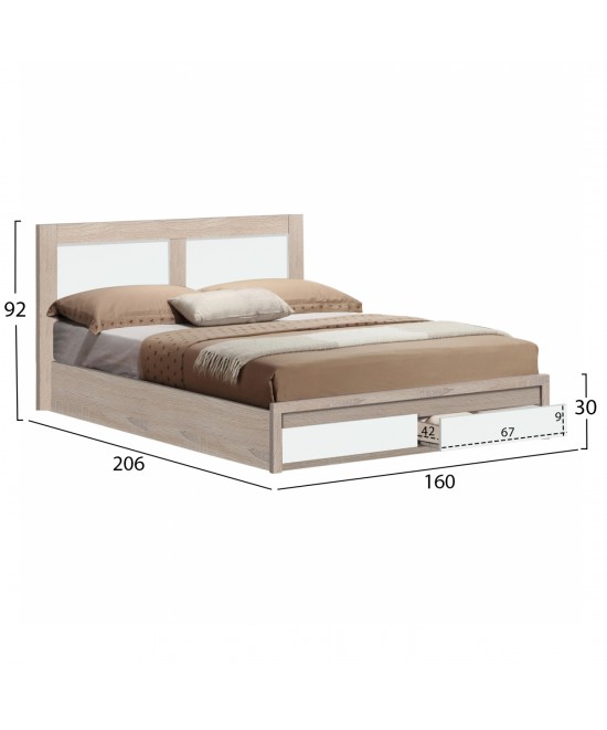 ΚΡΕΒΑΤΙ CAPRI HM312.06 ΜΕ 2 ΣΥΡΤΑΡΙΑ SONAMA ΛΕΥΚΟ ΓΙΑ ΣΤΡΩΜΑ 150x200 εκ.