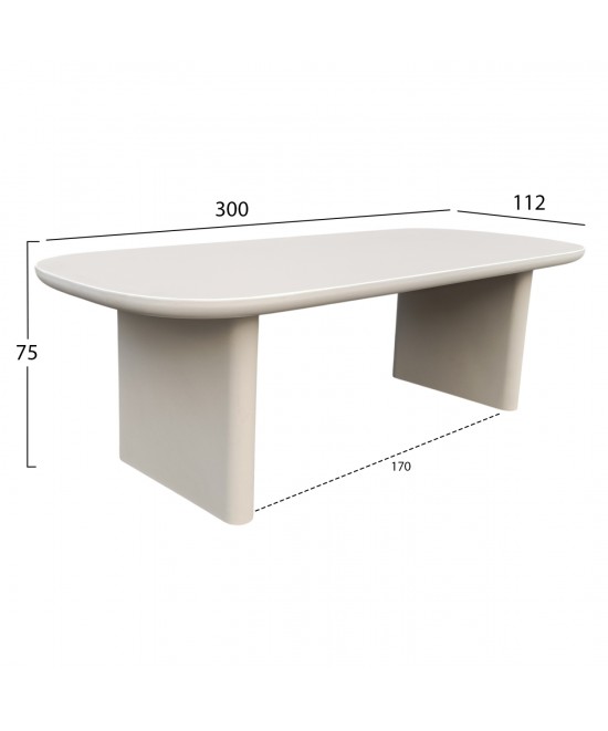 ΤΡΑΠΕΖΙ ΤΡΑΠΕΖΑΡΙΑΣ AZAMI HM6601.02 ΜΠΕΖ FIBER CEMENT 300x112x75Υεκ.