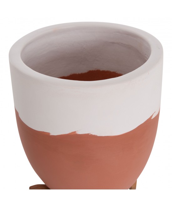 ΓΛΑΣΤΡΕΣ ΣΕΤ 2ΤΜΧ SEON HM4686.08 TERRACOTTA ΣΕ ΛΕΥΚΟ & ΤΕΡΑΚΟΤΑ--TEAK ΒΑΣΗ