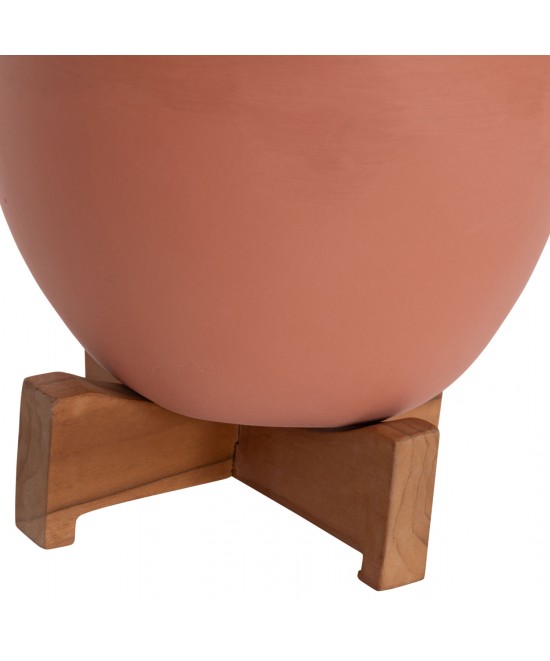 ΓΛΑΣΤΡΕΣ ΣΕΤ 2ΤΜΧ SEON HM4686.08 TERRACOTTA ΣΕ ΛΕΥΚΟ & ΤΕΡΑΚΟΤΑ--TEAK ΒΑΣΗ