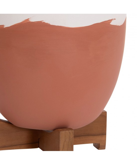 ΓΛΑΣΤΡΕΣ ΣΕΤ 2ΤΜΧ SEON HM4686.08 TERRACOTTA ΣΕ ΛΕΥΚΟ & ΤΕΡΑΚΟΤΑ--TEAK ΒΑΣΗ