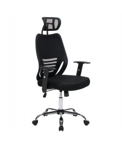 ΚΑΡΕΚΛΑ ΓΡΑΦΕΙΟΥ BRIEF HM1206.01 ΜΑΥΡΟ MESH--ΒΑΣΗ ΧΡΩΜΙΟΥ 63x64x122Υεκ.