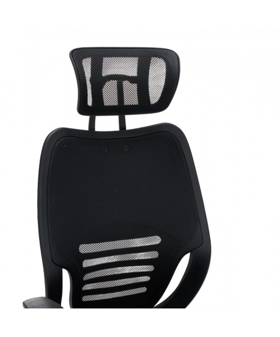 ΚΑΡΕΚΛΑ ΓΡΑΦΕΙΟΥ BRIEF HM1206.01 ΜΑΥΡΟ MESH--ΒΑΣΗ ΧΡΩΜΙΟΥ 63x64x122Υεκ.