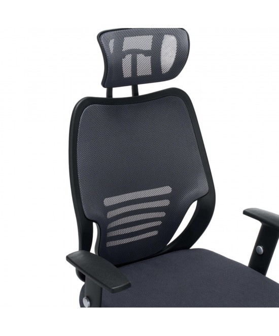 ΚΑΡΕΚΛΑ ΓΡΑΦΕΙΟΥ BRIEF HM1206.02 ΓΚΡΙ MESH--ΒΑΣΗ ΧΡΩΜΙΟΥ 63x64x122Υεκ.