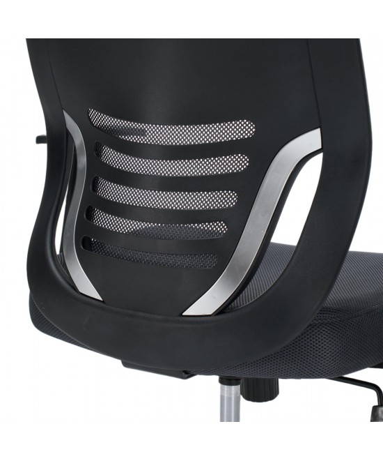 ΚΑΡΕΚΛΑ ΓΡΑΦΕΙΟΥ BRIEF HM1206.02 ΓΚΡΙ MESH--ΒΑΣΗ ΧΡΩΜΙΟΥ 63x64x122Υεκ.