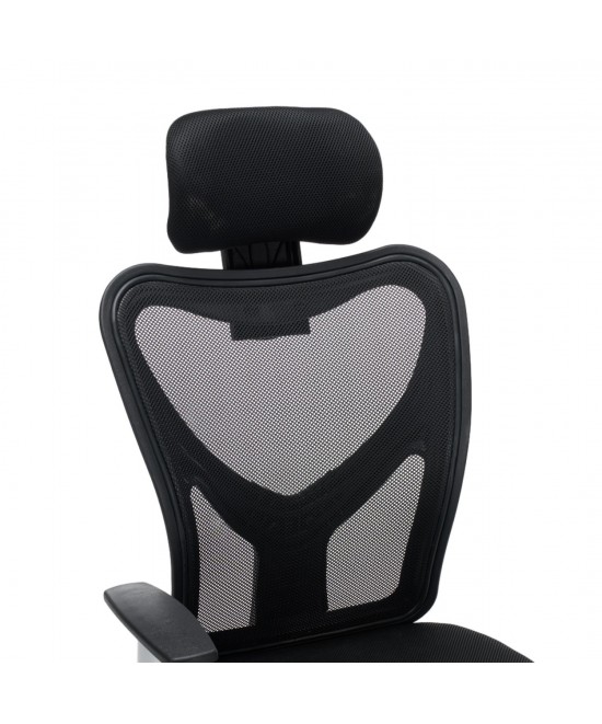 ΚΑΡΕΚΛΑ ΓΡΑΦΕΙΟΥ CUORE HM1207.01 ΜΑΥΡΟΣ ΣΚΕΛΕΤΟΣ-ΜΑΥΡΟ MESH 63x61x125Υεκ