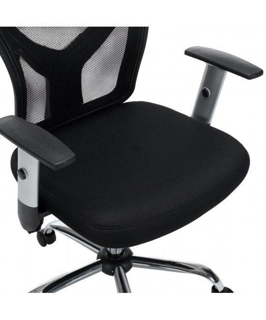 ΚΑΡΕΚΛΑ ΓΡΑΦΕΙΟΥ CUORE HM1207.01 ΜΑΥΡΟΣ ΣΚΕΛΕΤΟΣ-ΜΑΥΡΟ MESH 63x61x125Υεκ