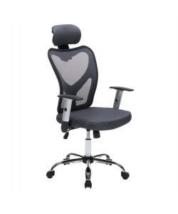 ΚΑΡΕΚΛΑ ΓΡΑΦΕΙΟΥ CUORE HM1207.02 ΜΑΥΡΟΣ ΣΚΕΛΕΤΟΣ-ΓΚΡΙ MESH 63x61x125Υεκ