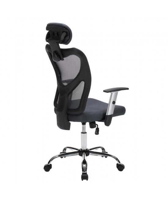 ΚΑΡΕΚΛΑ ΓΡΑΦΕΙΟΥ CUORE HM1207.02 ΜΑΥΡΟΣ ΣΚΕΛΕΤΟΣ-ΓΚΡΙ MESH 63x61x125Υεκ