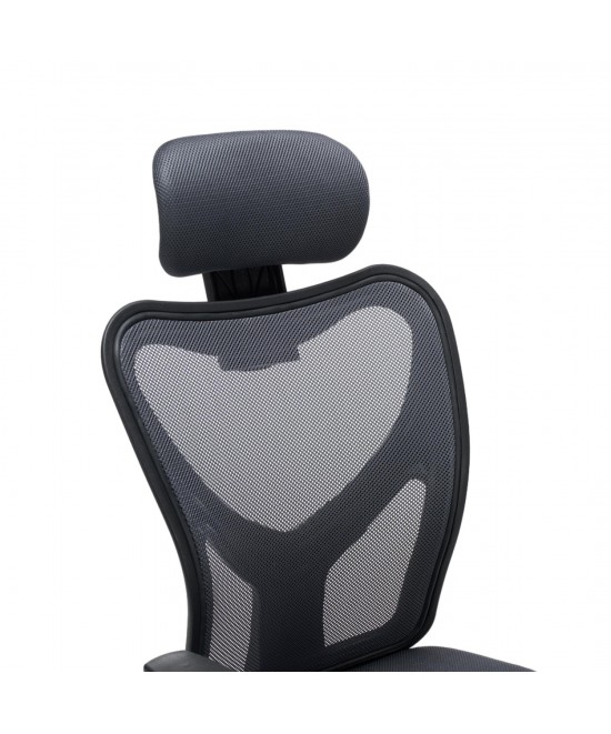 ΚΑΡΕΚΛΑ ΓΡΑΦΕΙΟΥ CUORE HM1207.02 ΜΑΥΡΟΣ ΣΚΕΛΕΤΟΣ-ΓΚΡΙ MESH 63x61x125Υεκ