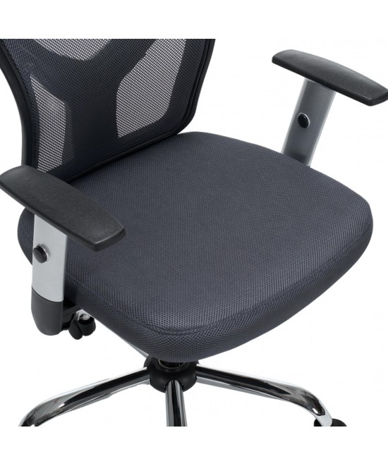 ΚΑΡΕΚΛΑ ΓΡΑΦΕΙΟΥ CUORE HM1207.02 ΜΑΥΡΟΣ ΣΚΕΛΕΤΟΣ-ΓΚΡΙ MESH 63x61x125Υεκ