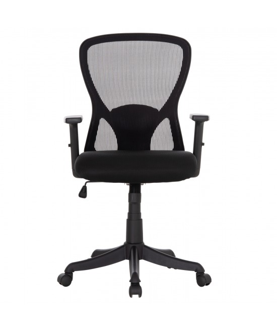 ΚΑΡΕΚΛΑ ΓΡΑΦΕΙΟΥ KRAM HM1208.01 ΜΑΥΡΟΣ ΣΚΕΛΕΤΟΣ--ΜΑΥΡΟ MESH 64x64x100-108Υεκ.