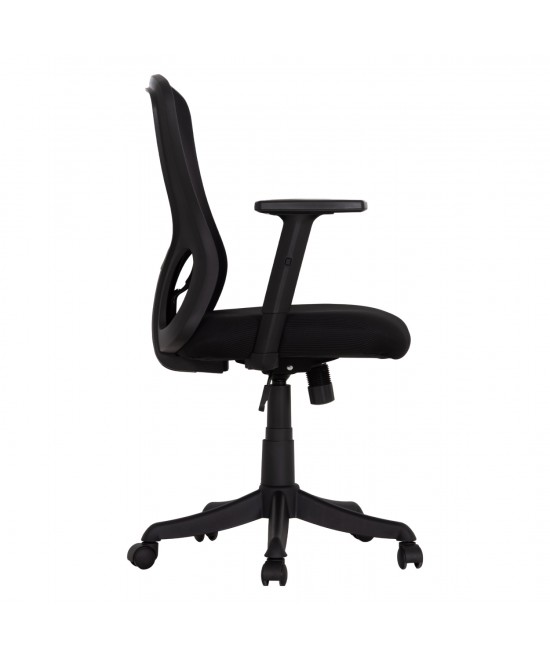 ΚΑΡΕΚΛΑ ΓΡΑΦΕΙΟΥ KRAM HM1208.01 ΜΑΥΡΟΣ ΣΚΕΛΕΤΟΣ--ΜΑΥΡΟ MESH 64x64x100-108Υεκ.