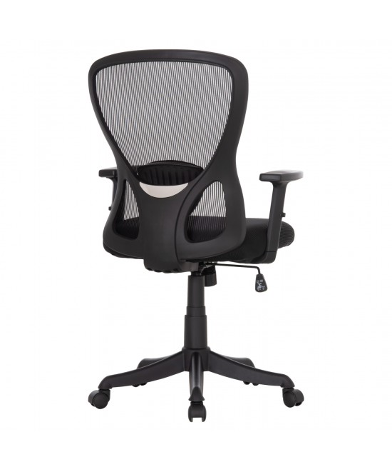 ΚΑΡΕΚΛΑ ΓΡΑΦΕΙΟΥ KRAM HM1208.01 ΜΑΥΡΟΣ ΣΚΕΛΕΤΟΣ--ΜΑΥΡΟ MESH 64x64x100-108Υεκ.