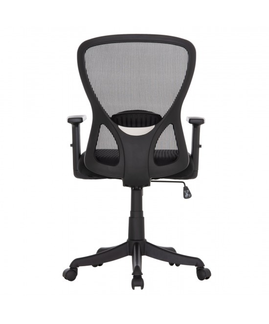 ΚΑΡΕΚΛΑ ΓΡΑΦΕΙΟΥ KRAM HM1208.01 ΜΑΥΡΟΣ ΣΚΕΛΕΤΟΣ--ΜΑΥΡΟ MESH 64x64x100-108Υεκ.