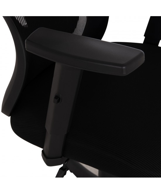 ΚΑΡΕΚΛΑ ΓΡΑΦΕΙΟΥ KRAM HM1208.01 ΜΑΥΡΟΣ ΣΚΕΛΕΤΟΣ--ΜΑΥΡΟ MESH 64x64x100-108Υεκ.