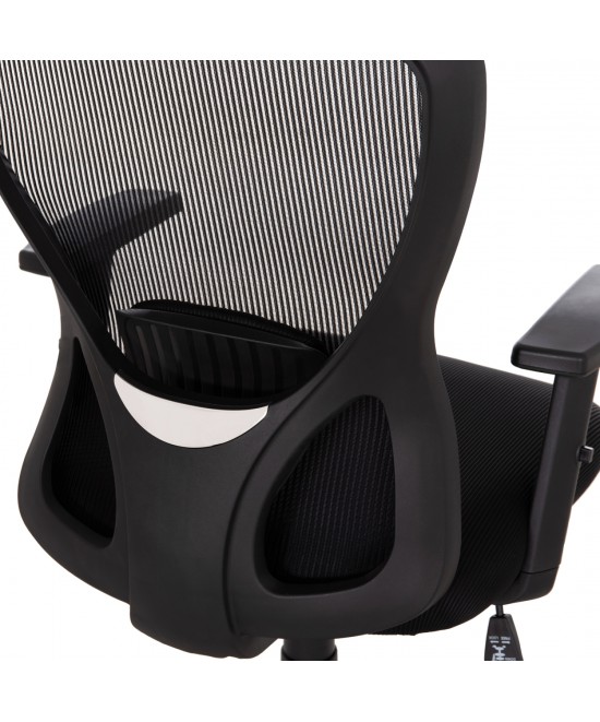 ΚΑΡΕΚΛΑ ΓΡΑΦΕΙΟΥ KRAM HM1208.01 ΜΑΥΡΟΣ ΣΚΕΛΕΤΟΣ--ΜΑΥΡΟ MESH 64x64x100-108Υεκ.