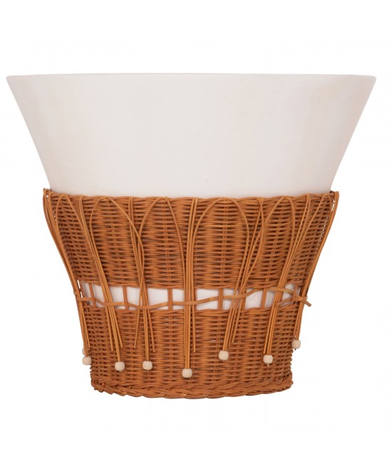 ΤΡΑΠΕΖΙ ΣΑΛΟΝΙΟΥ PERRAL HM18164.02L FIBER CEMENT ΛΕΥΚΟ-ΦΥΣΙΚΟ RATTAN--Φ55x45Υεκ