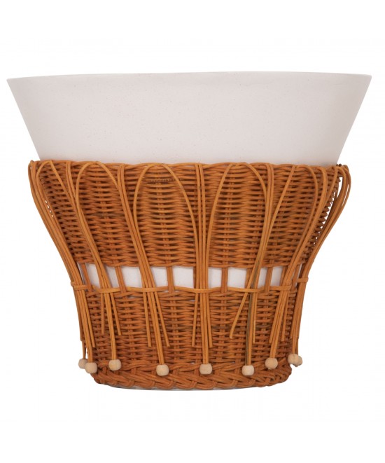 ΤΡΑΠΕΖΙ ΒΟΗΘΗΤΙΚΟ PERRAL HM18164.02S FIBER CEMENT ΛΕΥΚΟ-ΦΥΣΙΚΟ RATTAN--Φ42x36Υεκ