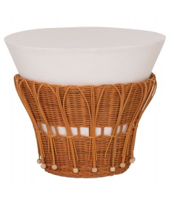 ΤΡΑΠΕΖΙ ΒΟΗΘΗΤΙΚΟ PERRAL HM18164.02S FIBER CEMENT ΛΕΥΚΟ-ΦΥΣΙΚΟ RATTAN--Φ42x36Υεκ