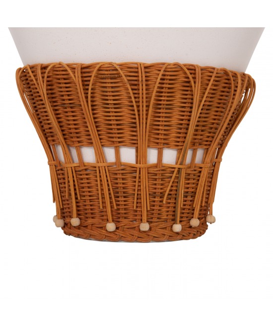 ΤΡΑΠΕΖΙ ΒΟΗΘΗΤΙΚΟ PERRAL HM18164.02S FIBER CEMENT ΛΕΥΚΟ-ΦΥΣΙΚΟ RATTAN--Φ42x36Υεκ