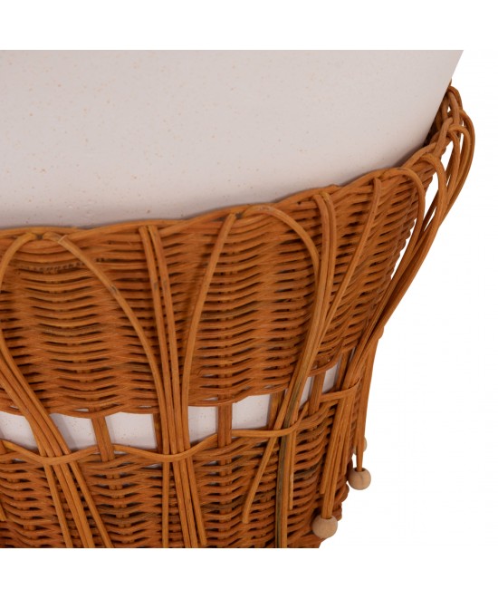 ΤΡΑΠΕΖΙ ΒΟΗΘΗΤΙΚΟ PERRAL HM18164.02S FIBER CEMENT ΛΕΥΚΟ-ΦΥΣΙΚΟ RATTAN--Φ42x36Υεκ