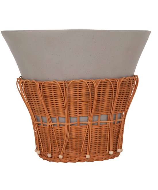 ΤΡΑΠΕΖΙ ΣΑΛΟΝΙΟΥ PERRAL HM18164.03L FIBER CEMENT ΓΚΡΙ-ΦΥΣΙΚΟ RATTAN--Φ55x45Υεκ