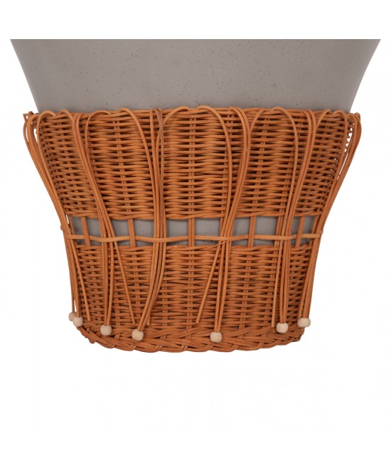 ΤΡΑΠΕΖΙ ΣΑΛΟΝΙΟΥ PERRAL HM18164.03L FIBER CEMENT ΓΚΡΙ-ΦΥΣΙΚΟ RATTAN--Φ55x45Υεκ