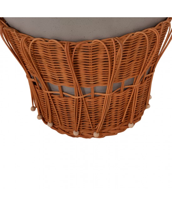 ΤΡΑΠΕΖΙ ΣΑΛΟΝΙΟΥ PERRAL HM18164.03L FIBER CEMENT ΓΚΡΙ-ΦΥΣΙΚΟ RATTAN--Φ55x45Υεκ