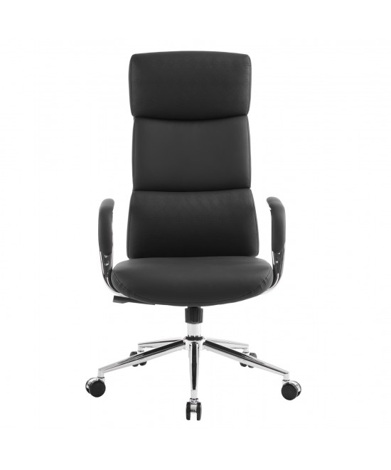 ΚΑΡΕΚΛΑ ΓΡΑΦΕΙΟΥ MEITE HM18353.01 ΜΑΥΡΟ PU ΔΕΡΜΑ--ΒΑΣΗ ΧΡΩΜΙΟΥ 66x71x127Υεκ