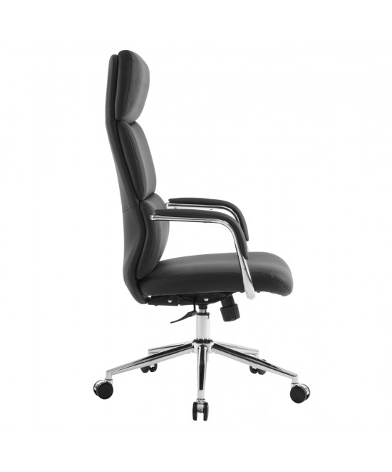 ΚΑΡΕΚΛΑ ΓΡΑΦΕΙΟΥ MEITE HM18353.01 ΜΑΥΡΟ PU ΔΕΡΜΑ--ΒΑΣΗ ΧΡΩΜΙΟΥ 66x71x127Υεκ