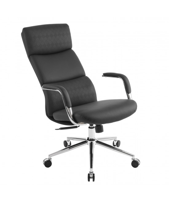 ΚΑΡΕΚΛΑ ΓΡΑΦΕΙΟΥ MEITE HM18353.01 ΜΑΥΡΟ PU ΔΕΡΜΑ--ΒΑΣΗ ΧΡΩΜΙΟΥ 66x71x127Υεκ